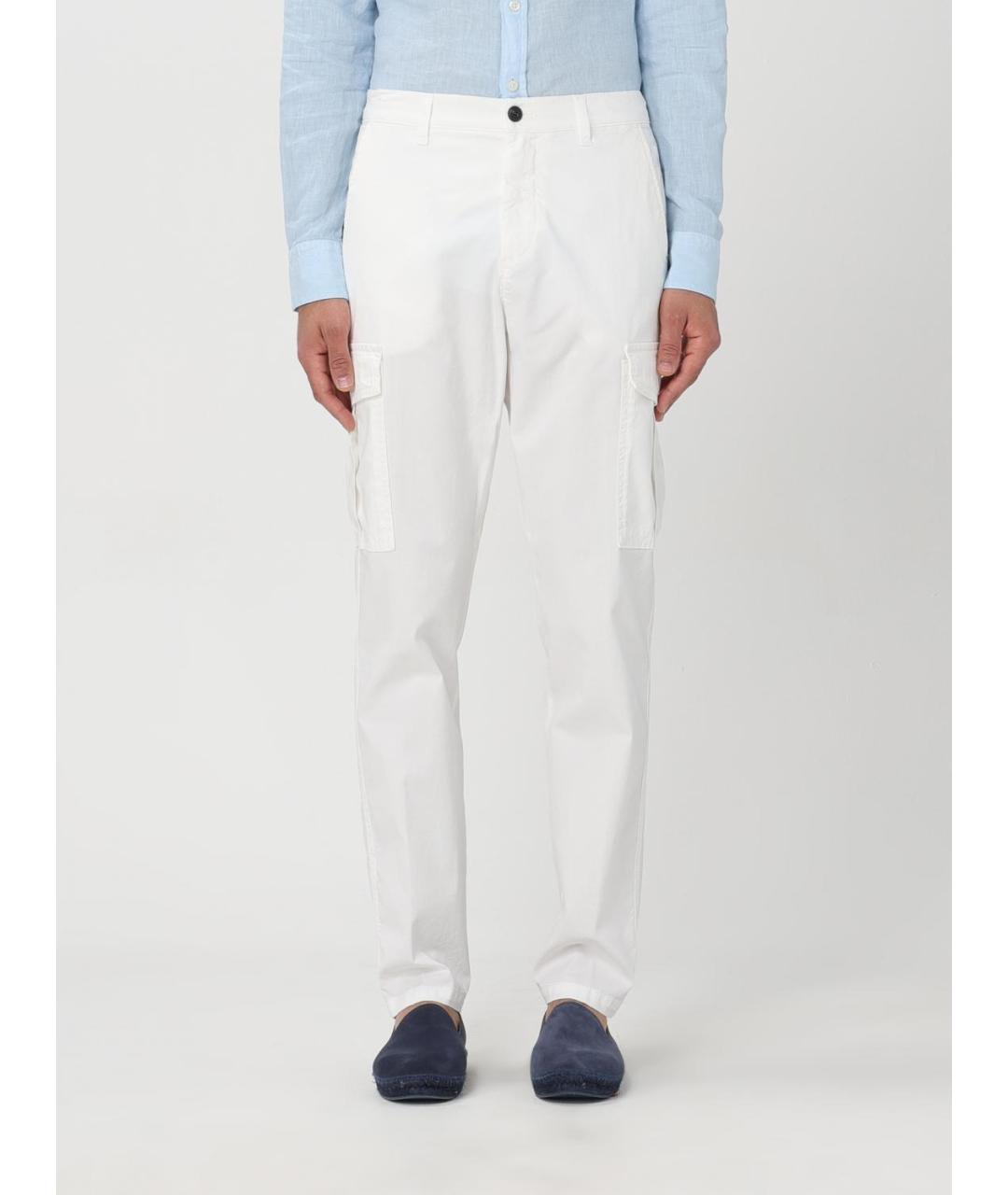 ELEVENTY Белые хлопковые повседневные брюки, фото 4