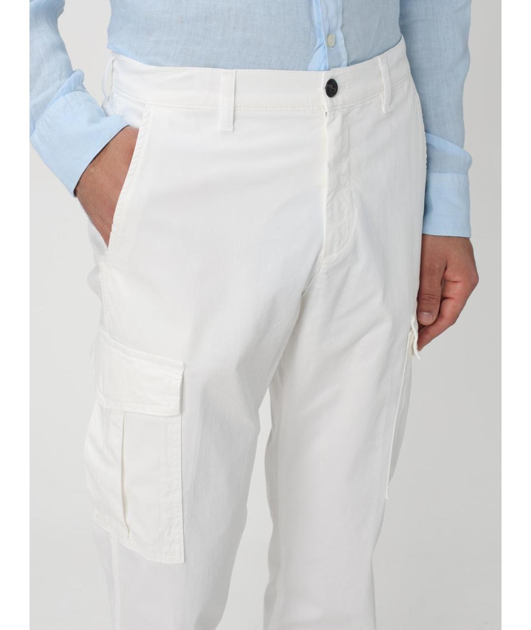 ELEVENTY Белые хлопковые повседневные брюки, фото 3