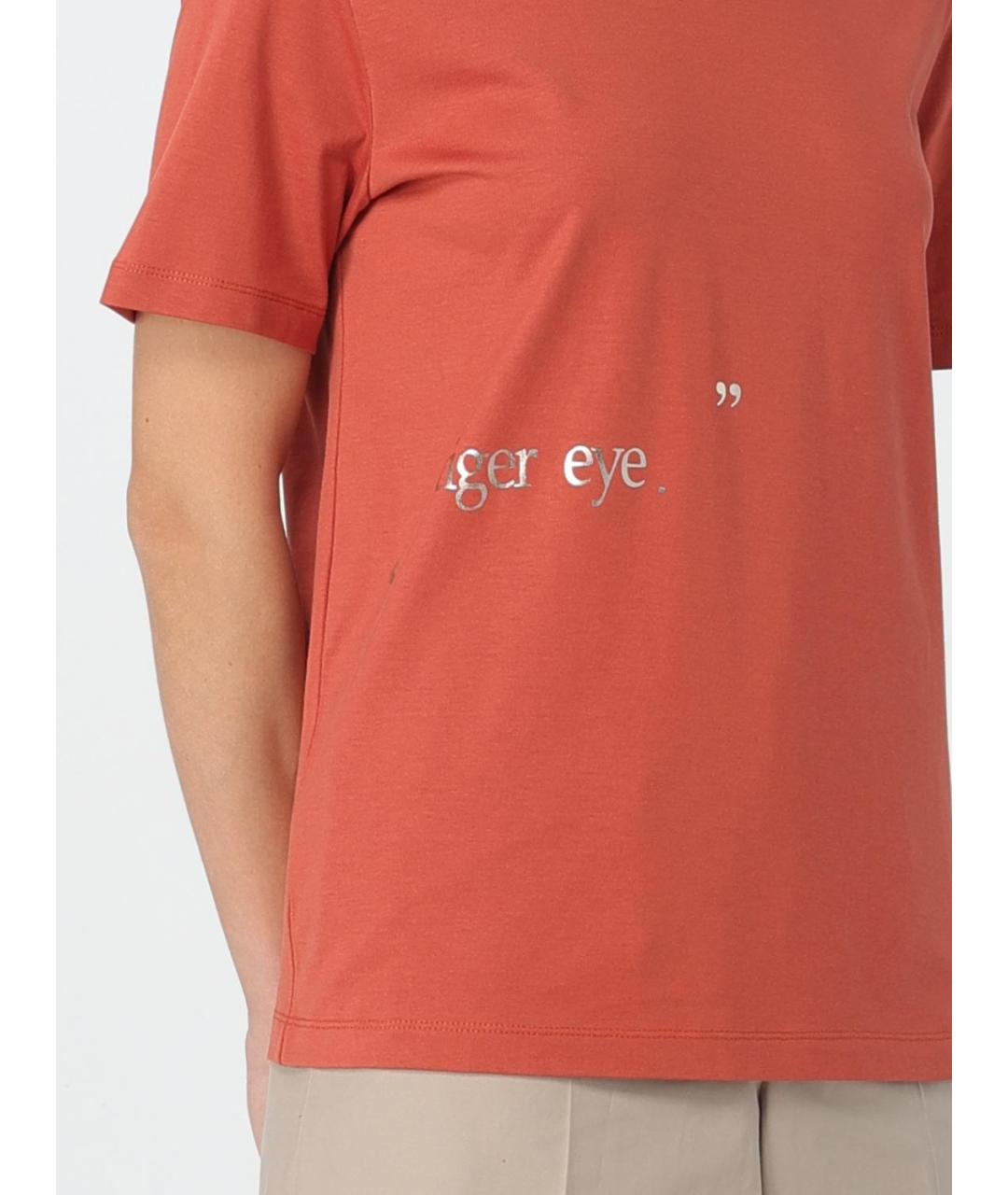 'S MAX MARA Оранжевая хлопковая футболка, фото 6