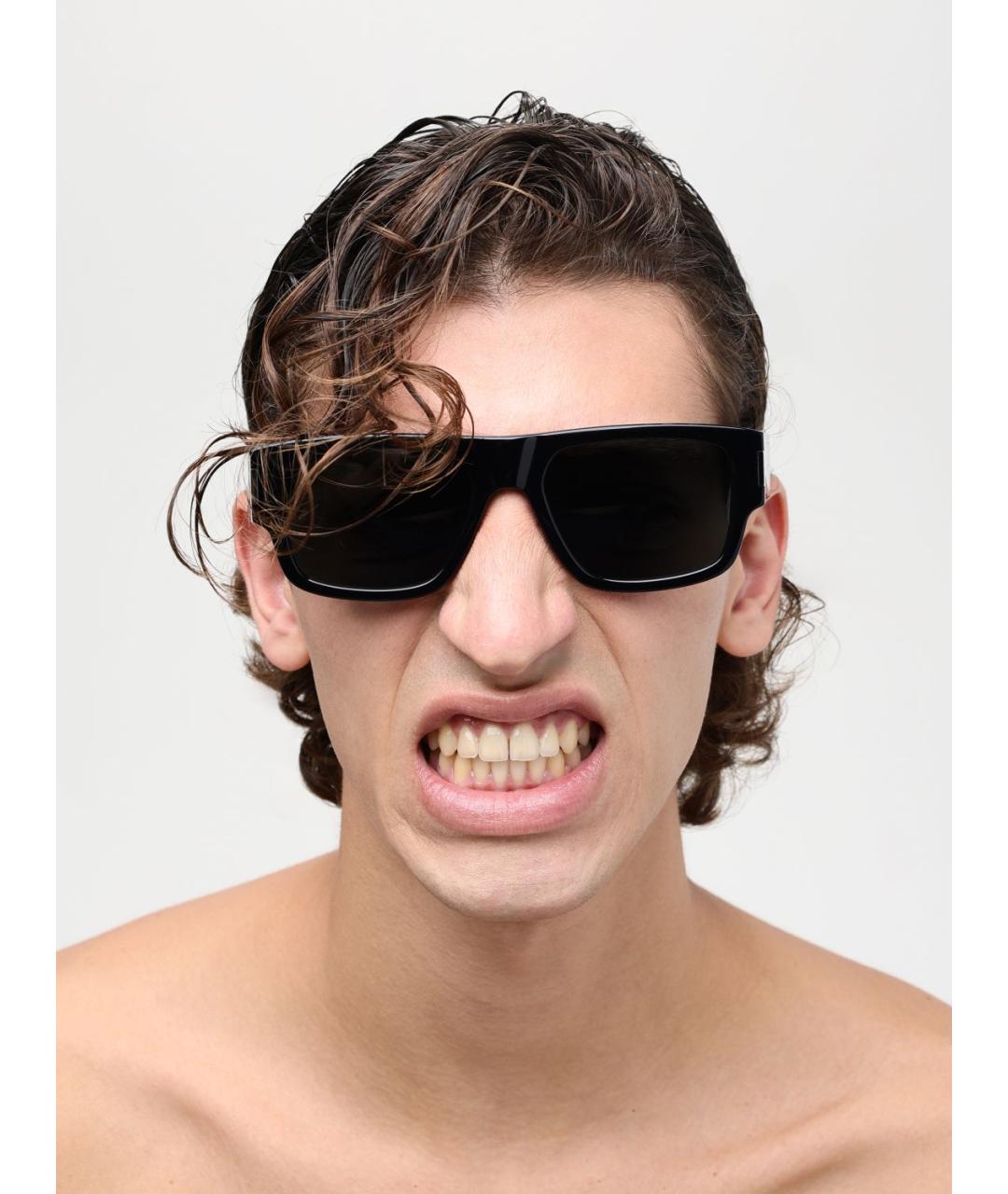 SAINT LAURENT Черные пластиковые солнцезащитные очки, фото 2