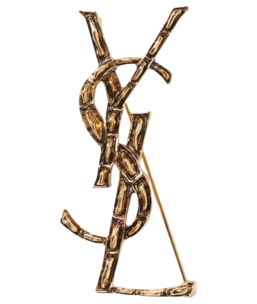 SAINT LAURENT Золотая металлическая булавка / брошь, фото 1