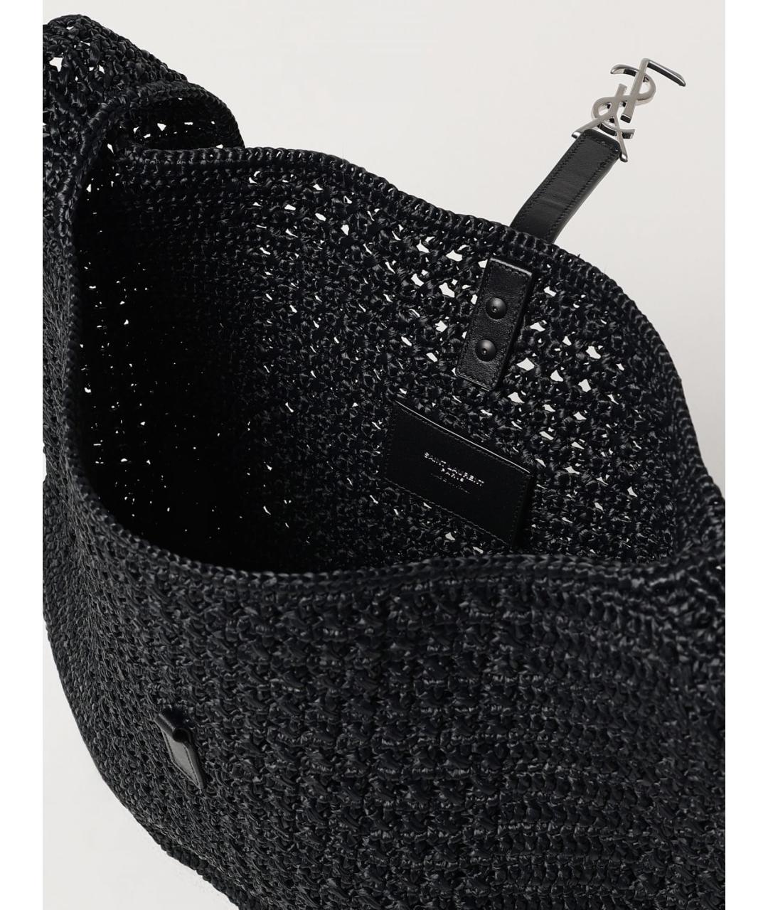 SAINT LAURENT Черная пелетеная сумка на плечо, фото 5