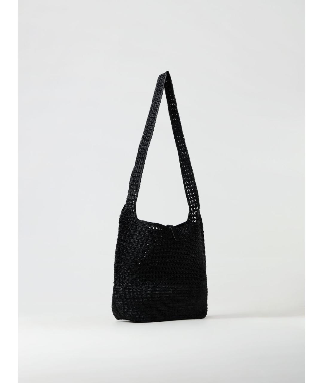 SAINT LAURENT Черная пелетеная сумка на плечо, фото 3