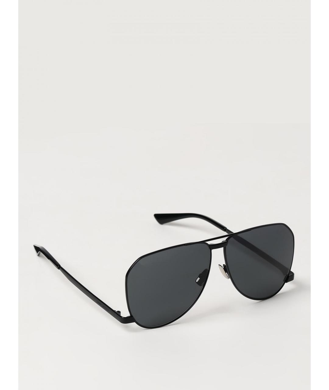 SAINT LAURENT Черные металлические солнцезащитные очки, фото 6