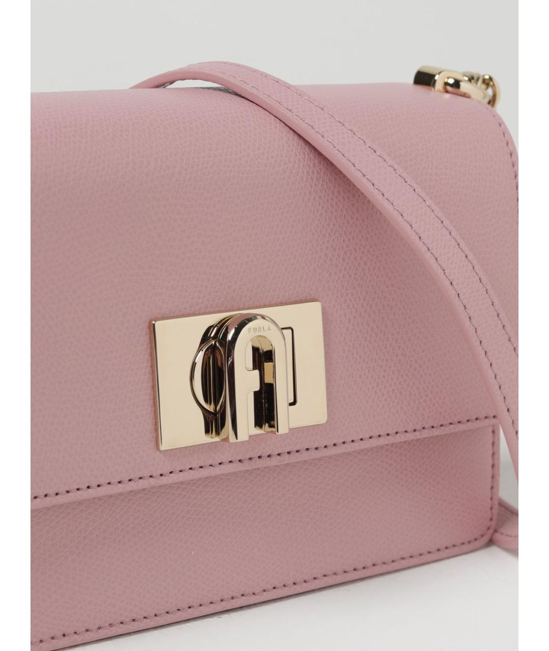 FURLA Розовая кожаная сумка через плечо, фото 3
