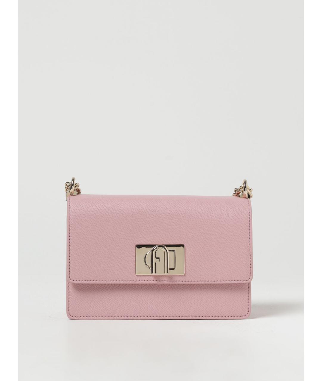 FURLA Розовая кожаная сумка через плечо, фото 4