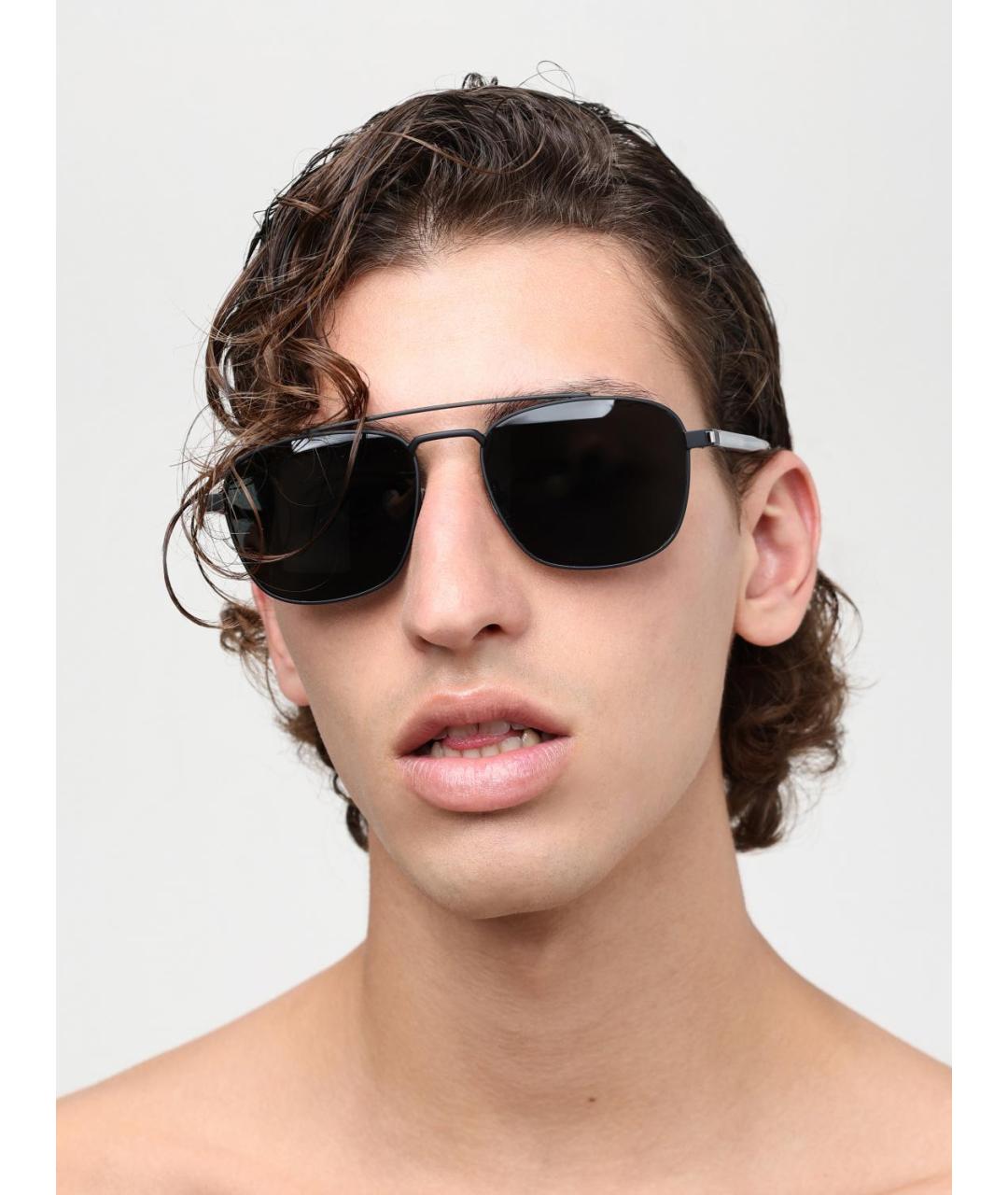 SAINT LAURENT Черные металлические солнцезащитные очки, фото 2