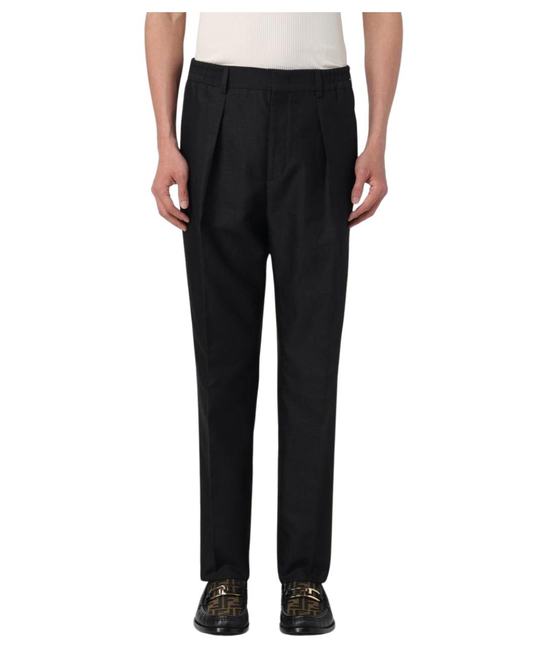 FENDI Черные хлопковые брюки чинос, фото 1
