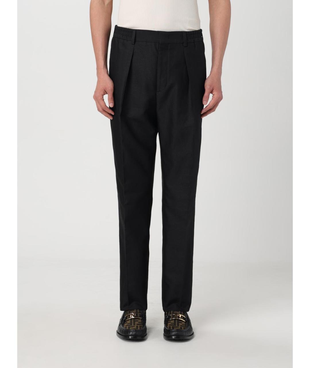 FENDI Черные хлопковые брюки чинос, фото 6