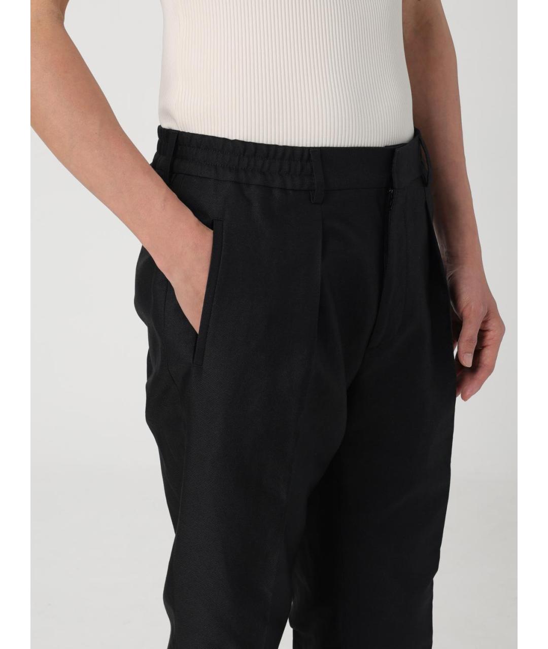 FENDI Черные хлопковые брюки чинос, фото 5