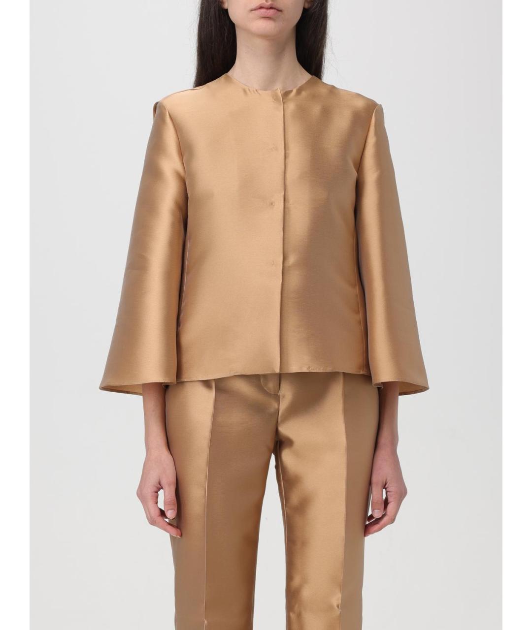 ALBERTA FERRETTI Бежевая полиэстеровая куртка, фото 2