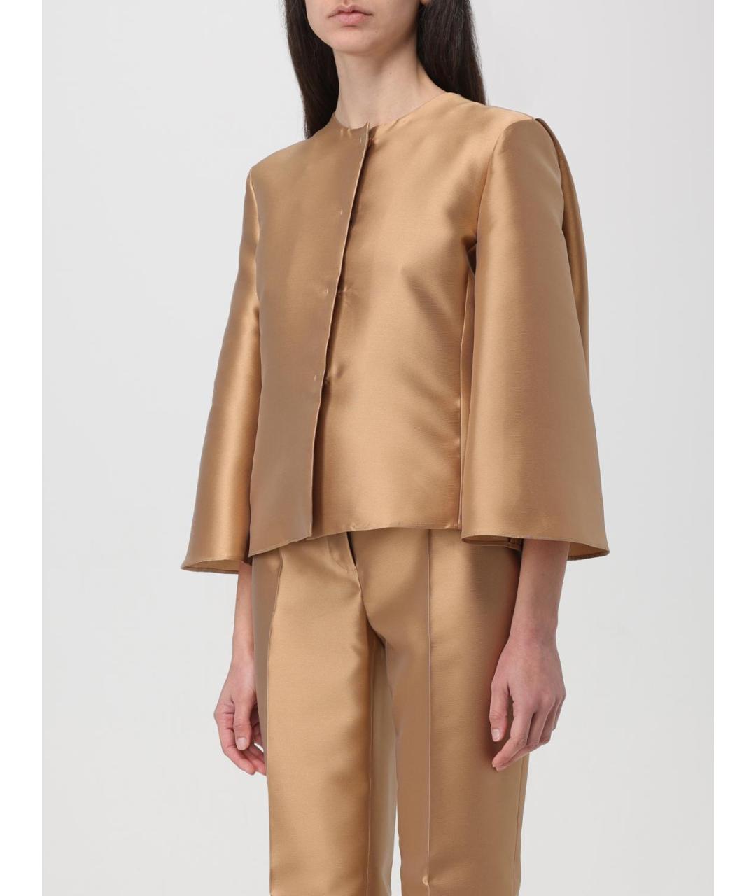 ALBERTA FERRETTI Бежевая полиэстеровая куртка, фото 5