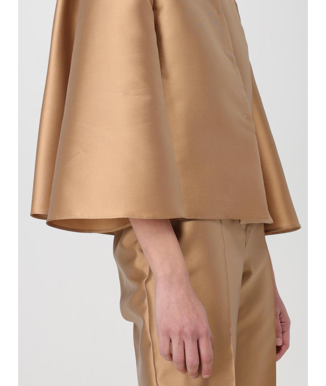 ALBERTA FERRETTI Бежевая полиэстеровая куртка, фото 6