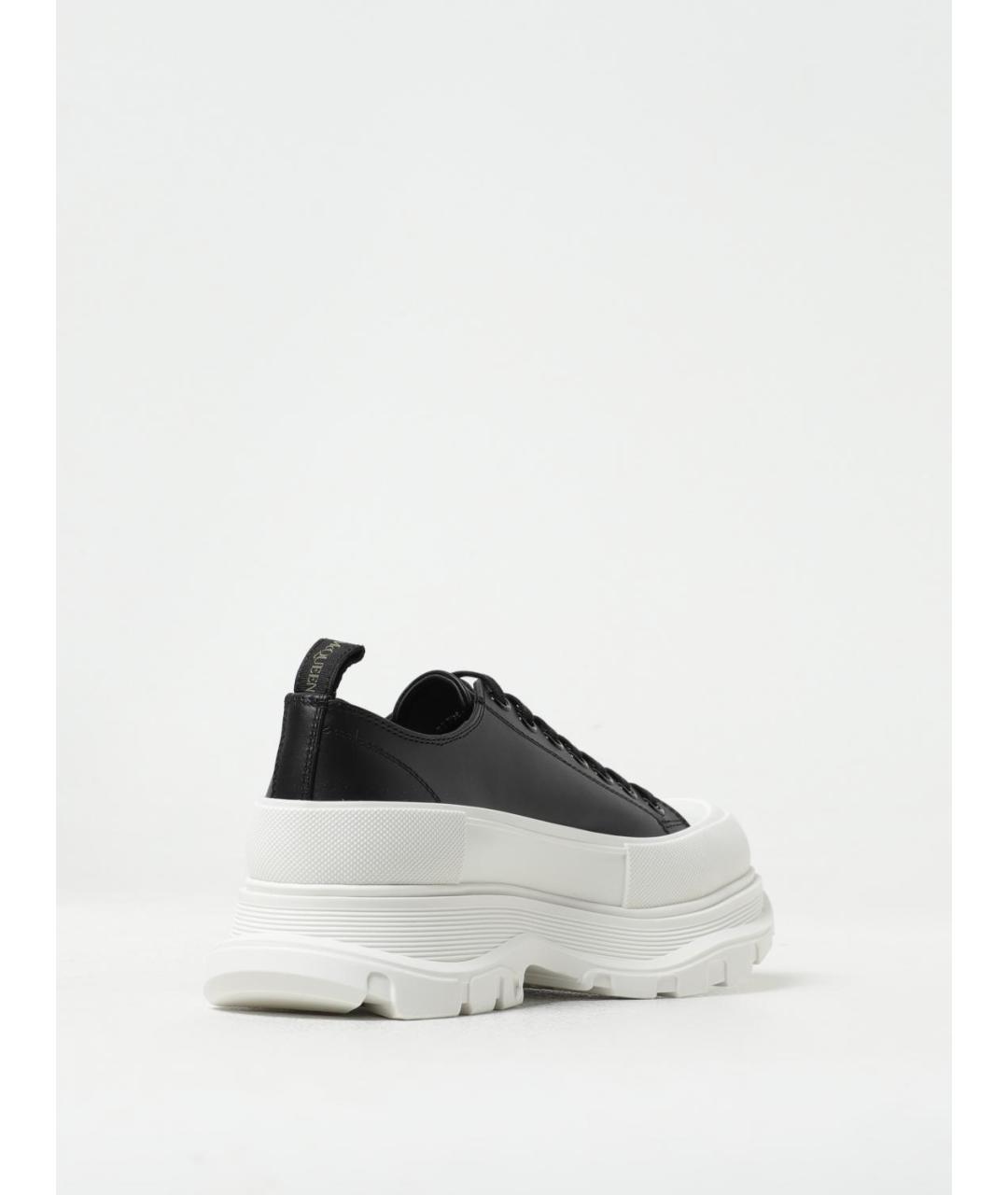 ALEXANDER MCQUEEN Черные кожаные низкие кроссовки / кеды, фото 3