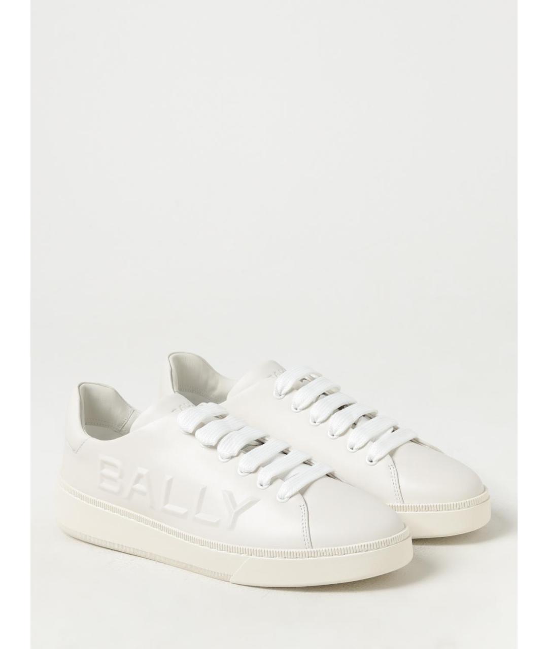 BALLY Белые кожаные низкие кроссовки / кеды, фото 2