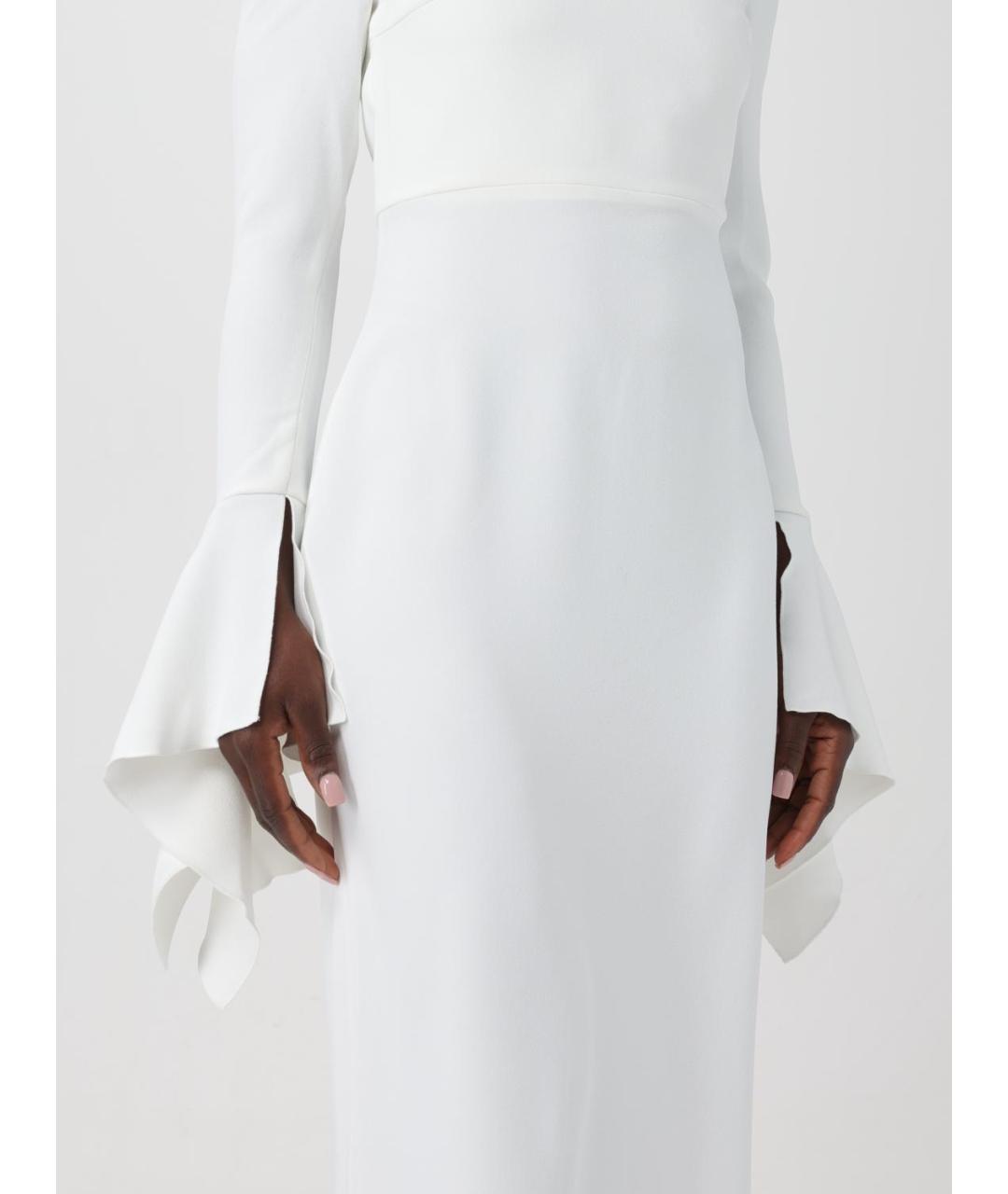 SOLACE LONDON Белое полиэстеровое вечернее платье, фото 4