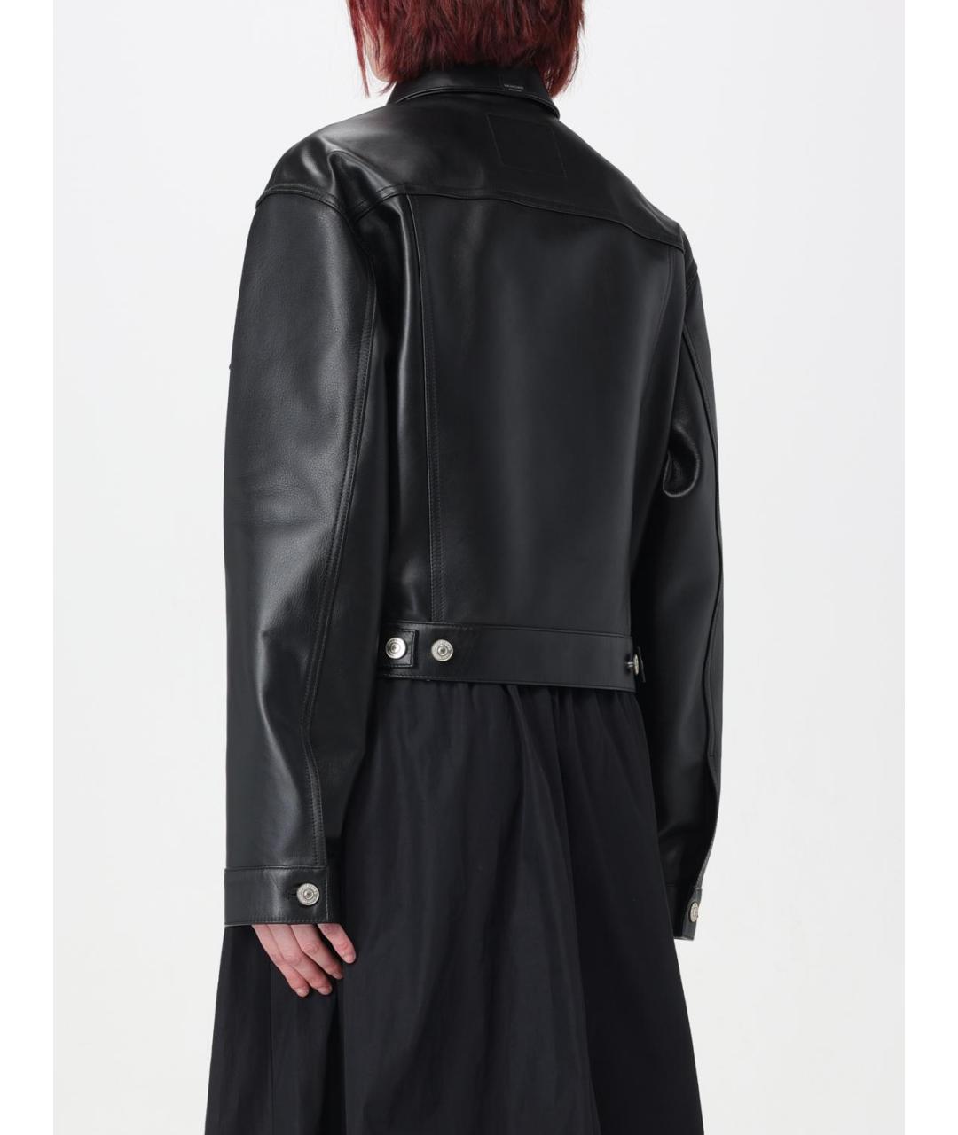 BALENCIAGA Черная кожаная куртка, фото 4