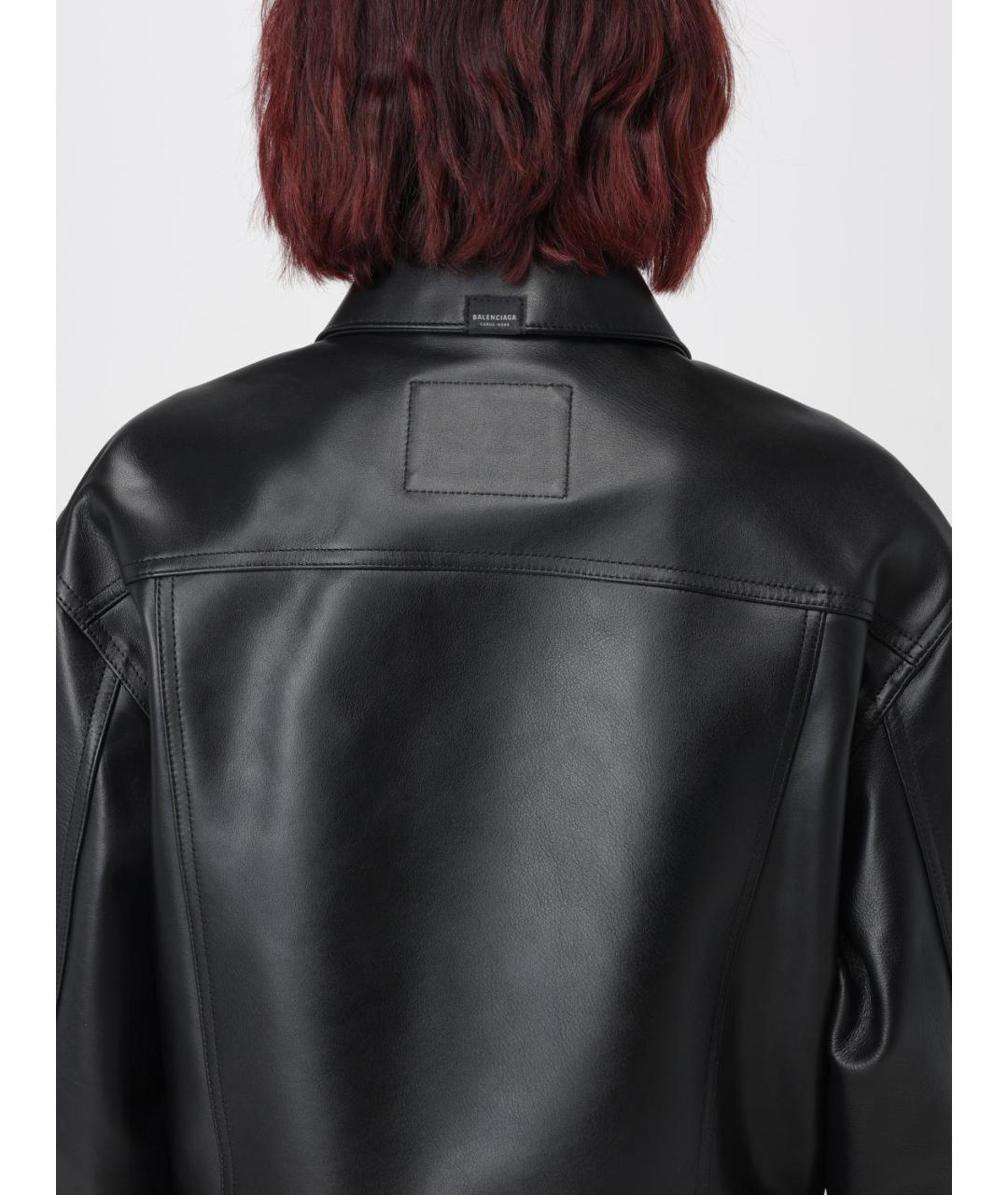 BALENCIAGA Черная кожаная куртка, фото 6