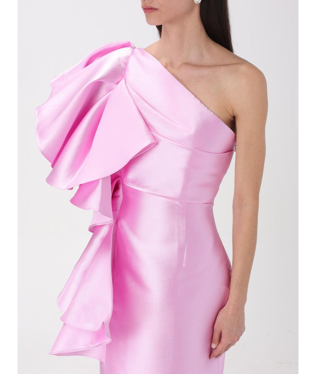 SOLACE LONDON Розовое полиэстеровое вечернее платье, фото 4