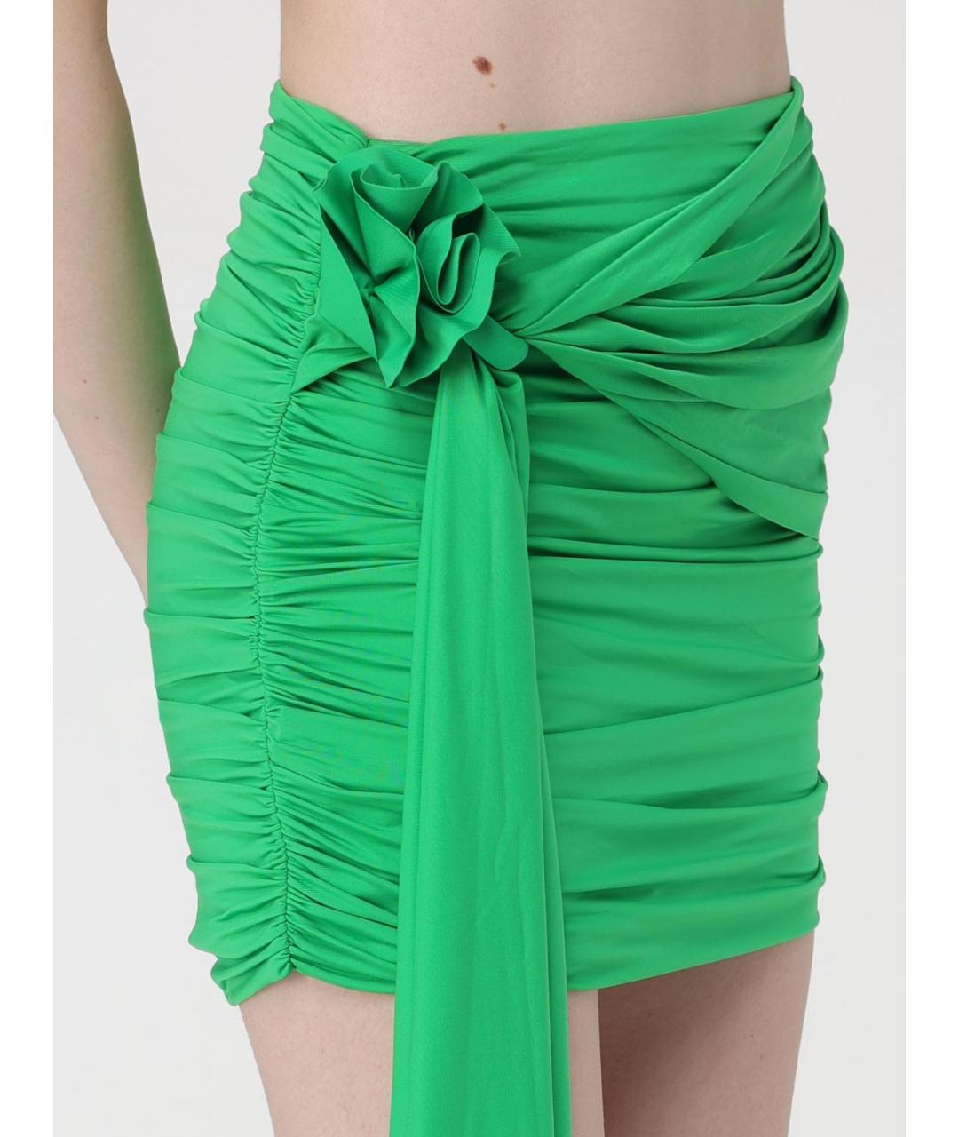 MAYGEL CORONEL Зеленая полиамидовая юбка мини, фото 4