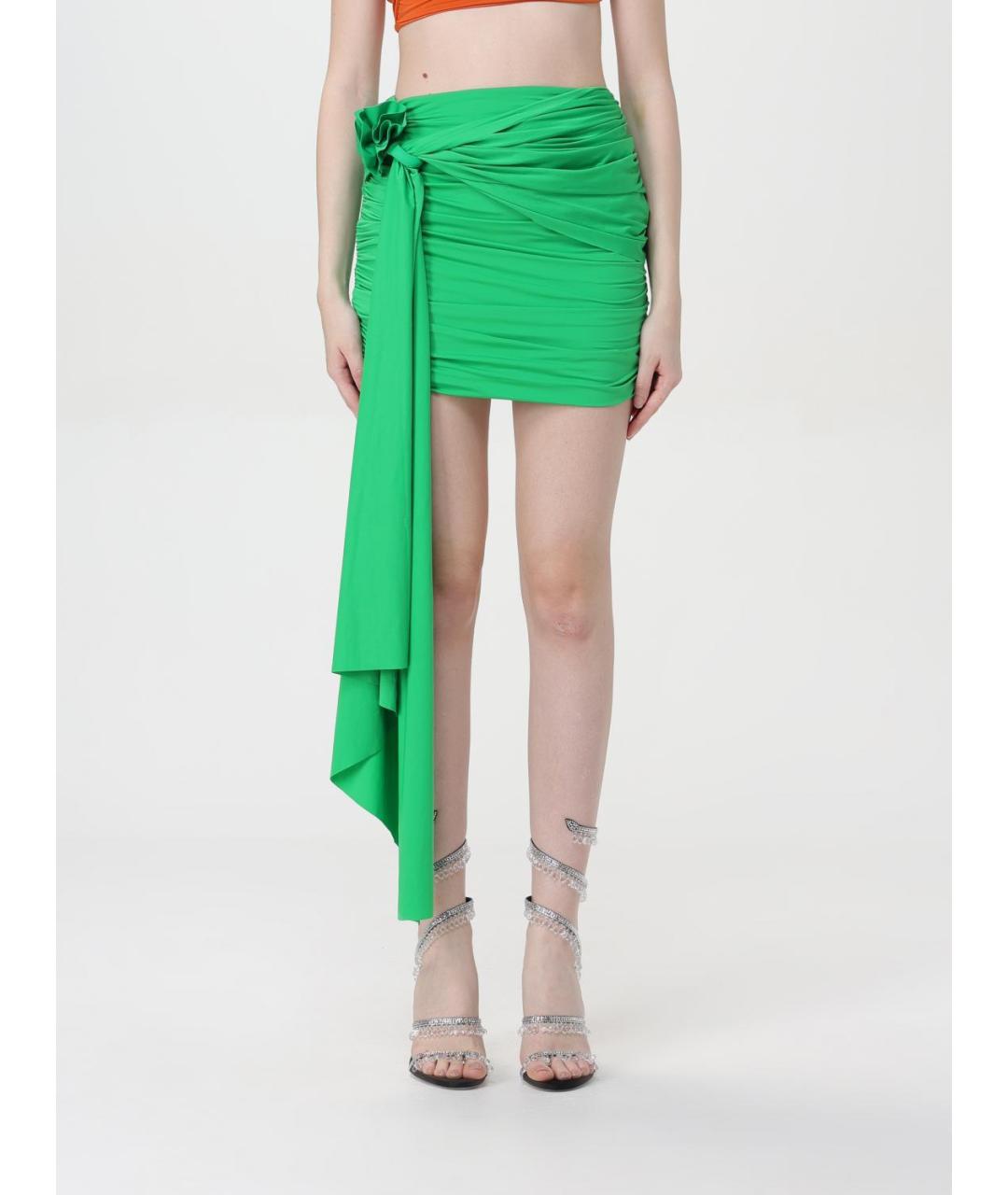 MAYGEL CORONEL Зеленая полиамидовая юбка мини, фото 5