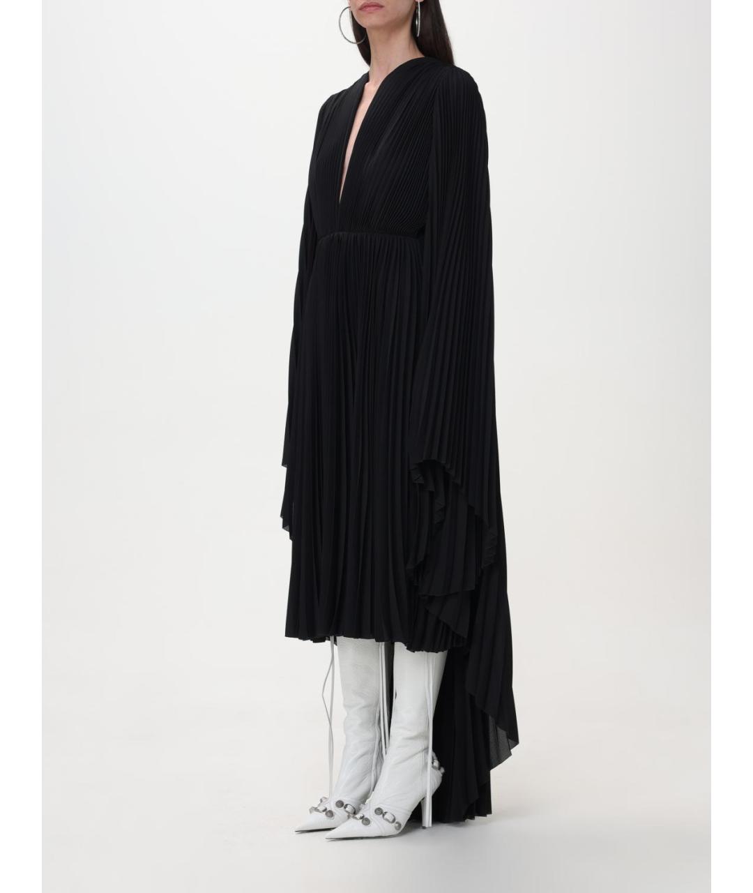 BALENCIAGA Черное полиэстеровое вечернее платье, фото 4