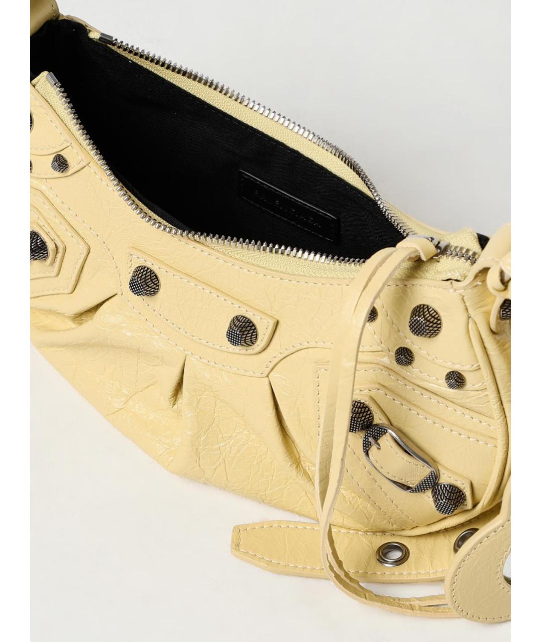 BALENCIAGA Бежевая кожаная сумка через плечо, фото 5