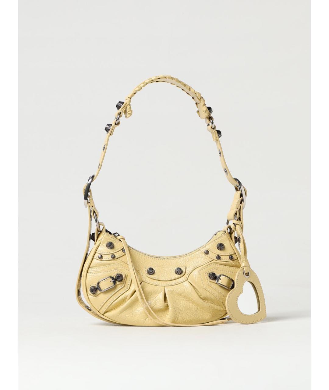 BALENCIAGA Бежевая кожаная сумка через плечо, фото 6