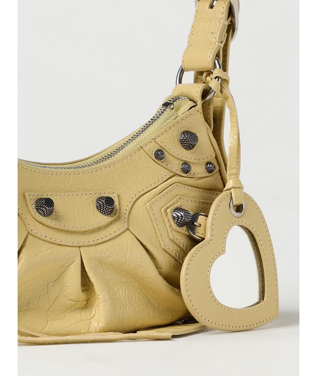 BALENCIAGA Бежевая кожаная сумка через плечо, фото 4