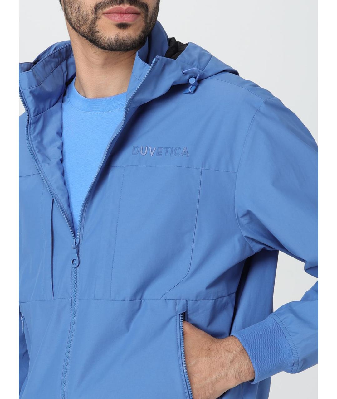 DUVETICA Голубая полиамидовая куртка, фото 4