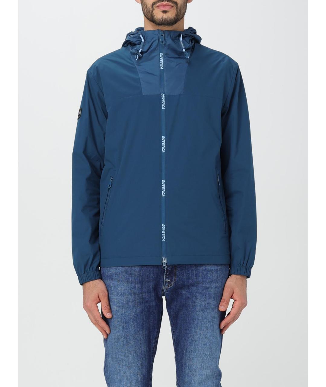 DUVETICA Синяя полиэстеровая куртка, фото 5