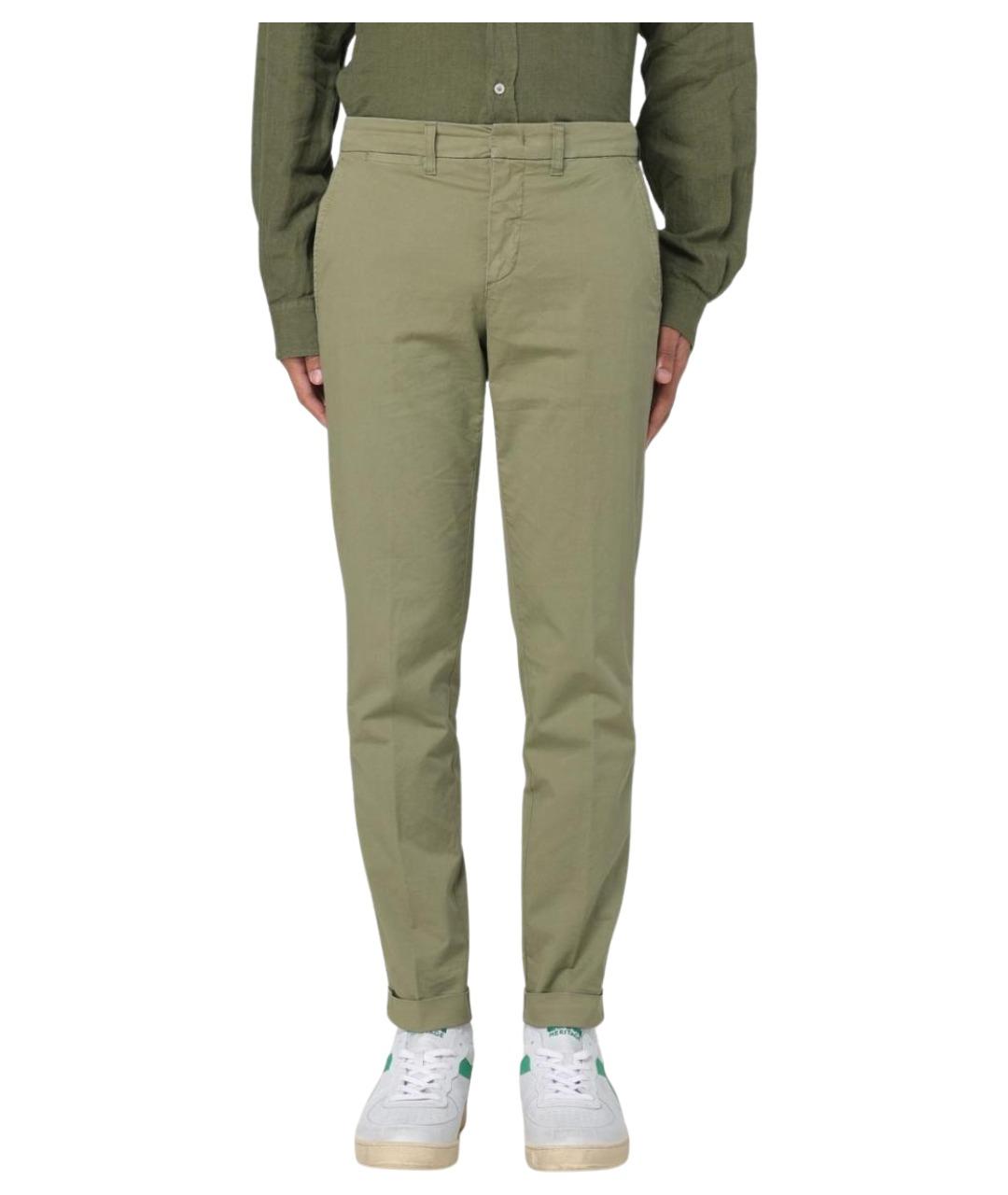 FAY Зеленые хлопковые брюки чинос, фото 1