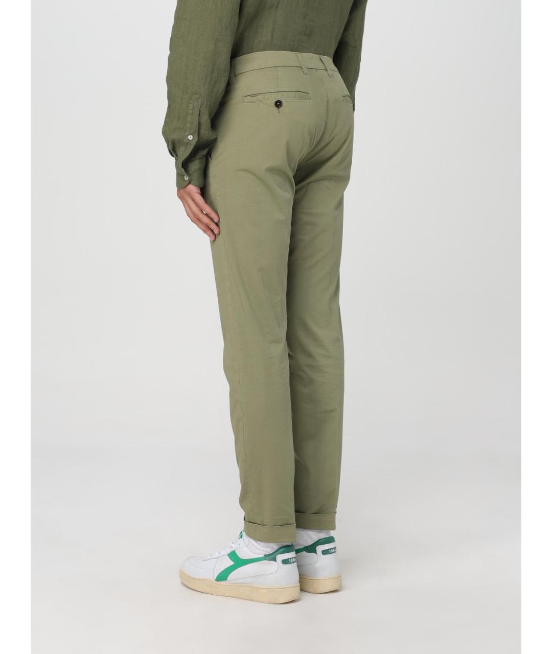 FAY Зеленые хлопковые брюки чинос, фото 2