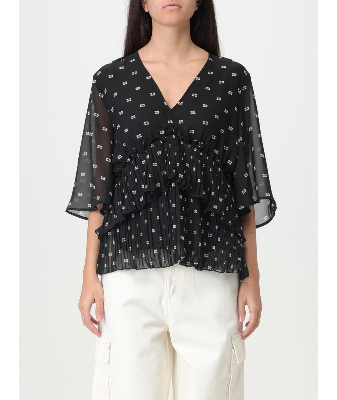 GANNI Черная полиэстеровая майка, фото 2