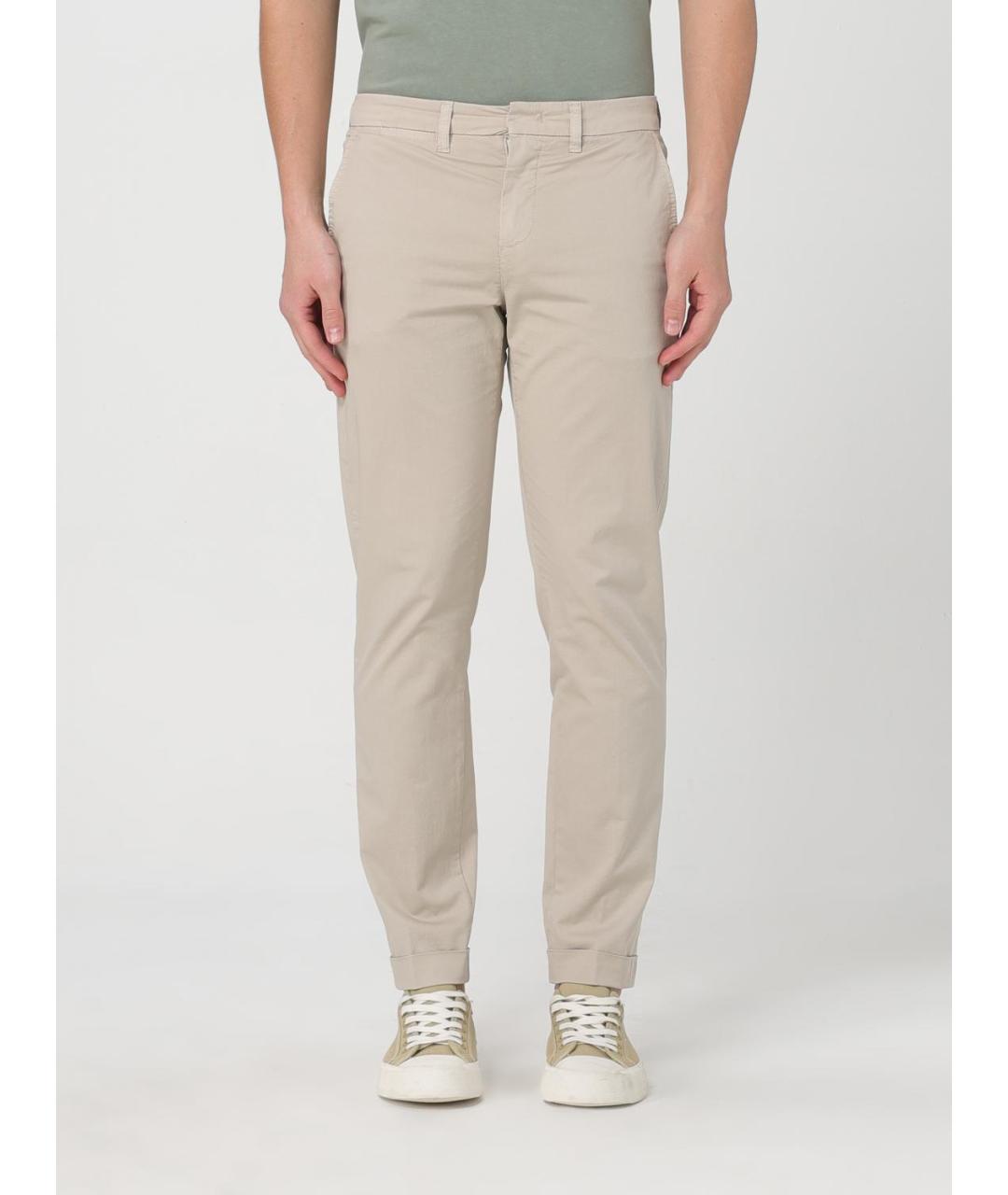 FAY Бежевые хлопковые повседневные брюки, фото 4
