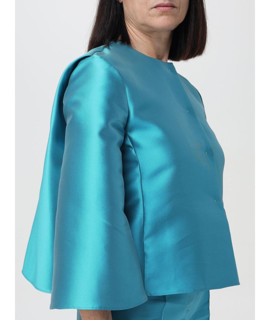 ALBERTA FERRETTI Синий полиэстеровый жакет/пиджак, фото 6