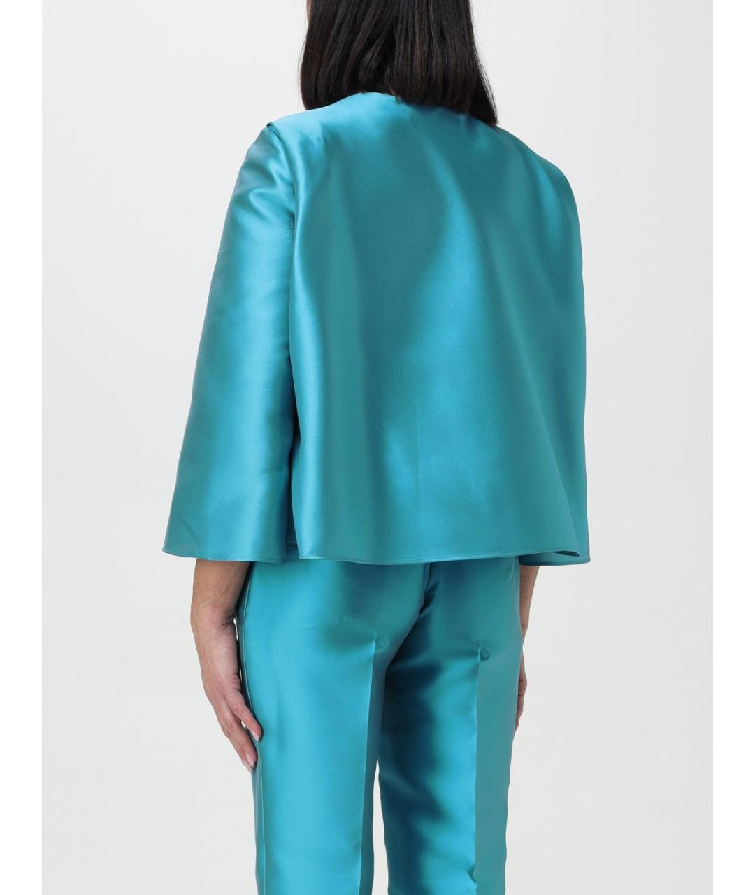 ALBERTA FERRETTI Синий полиэстеровый жакет/пиджак, фото 4