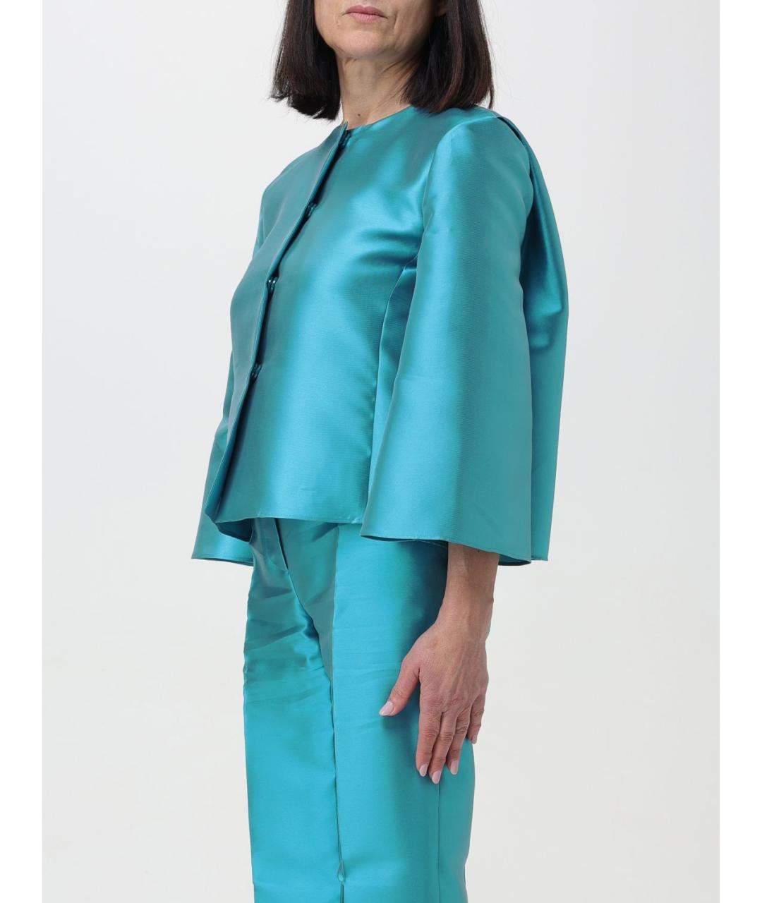 ALBERTA FERRETTI Синий полиэстеровый жакет/пиджак, фото 5