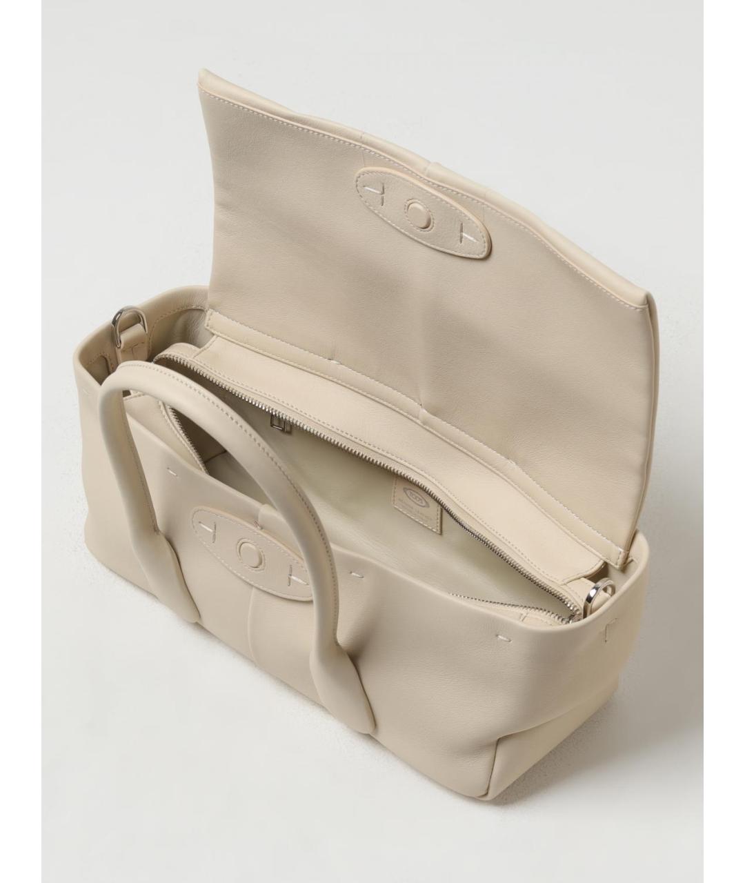 TOD'S Белая кожаная сумка тоут, фото 5