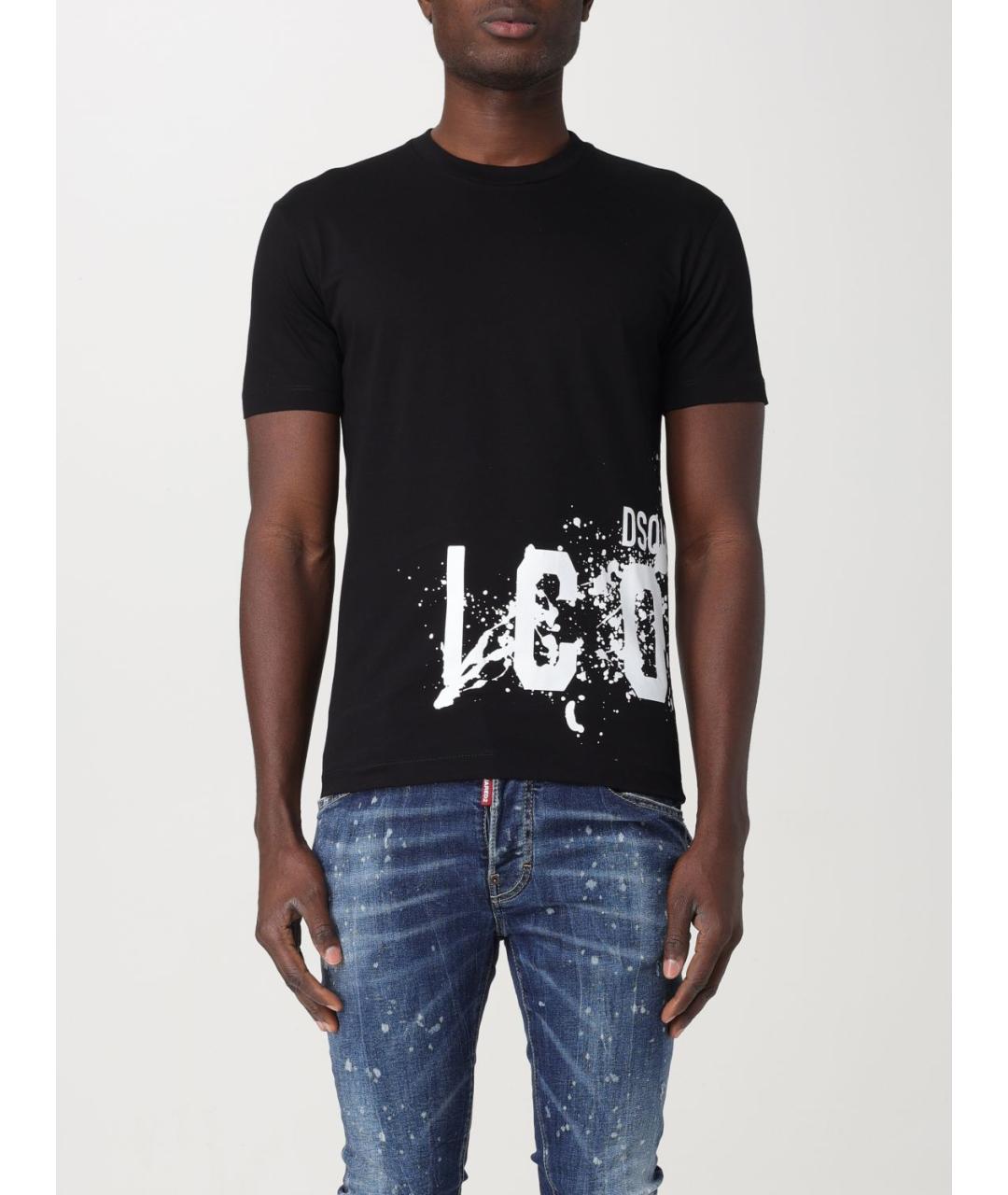 DSQUARED2 Черная хлопковая футболка, фото 5