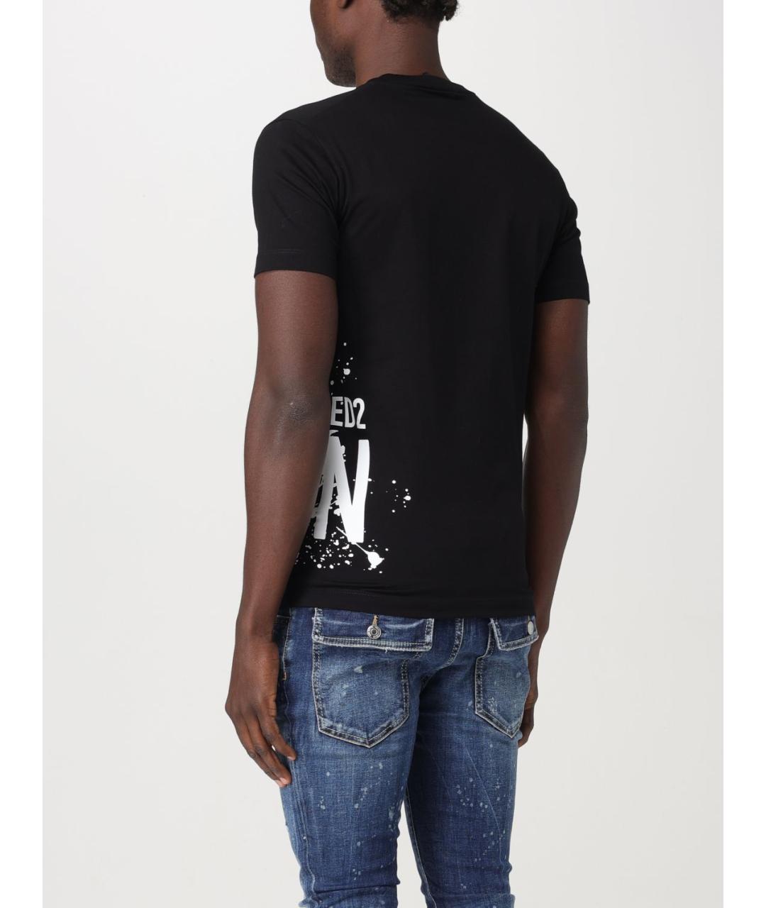 DSQUARED2 Черная хлопковая футболка, фото 2