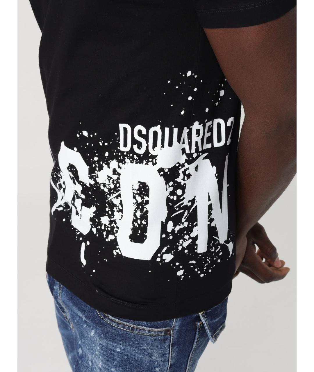 DSQUARED2 Черная хлопковая футболка, фото 3