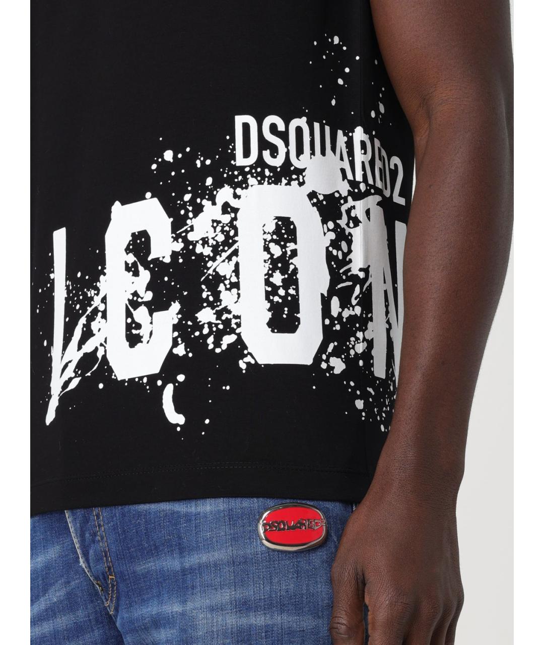 DSQUARED2 Черная хлопковая футболка, фото 4