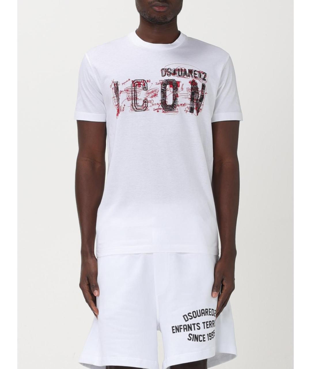 DSQUARED2 Белая хлопковая футболка, фото 2