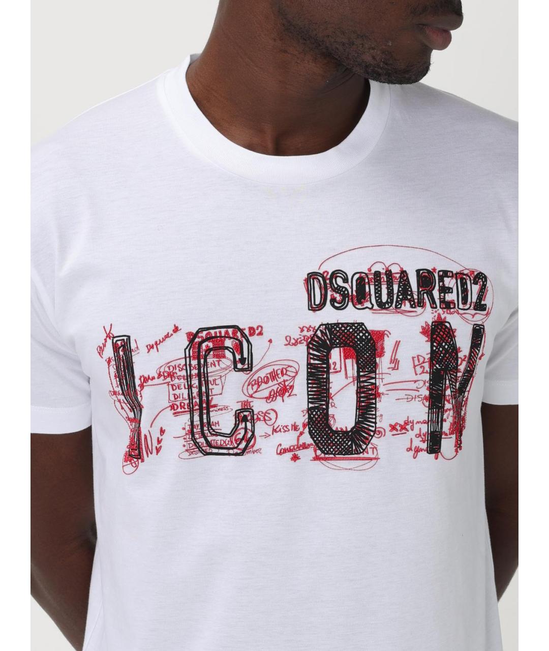 DSQUARED2 Белая хлопковая футболка, фото 4