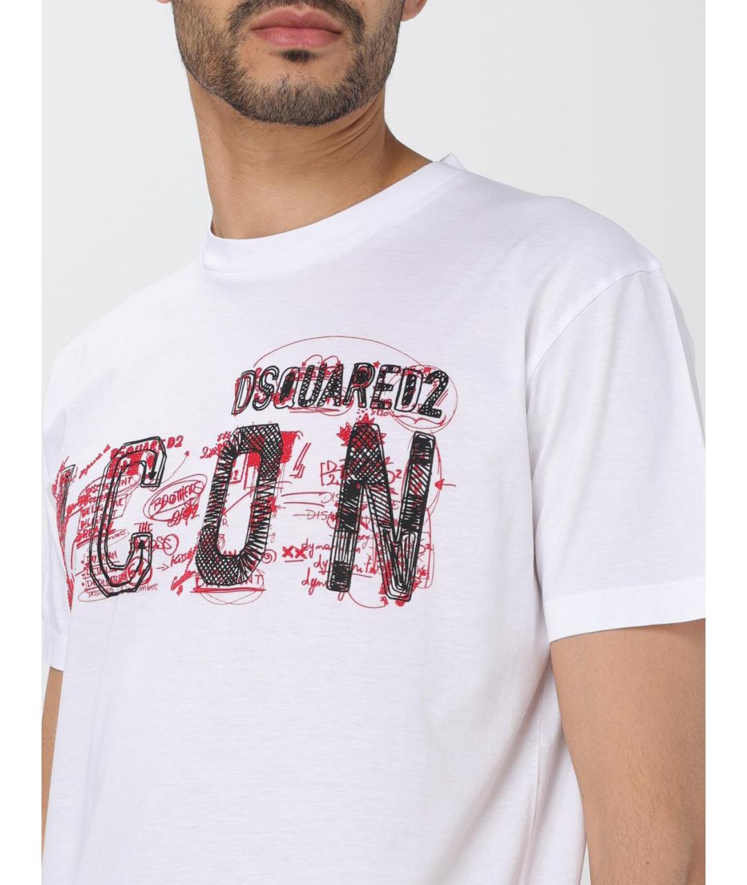 DSQUARED2 Белая хлопковая футболка, фото 5