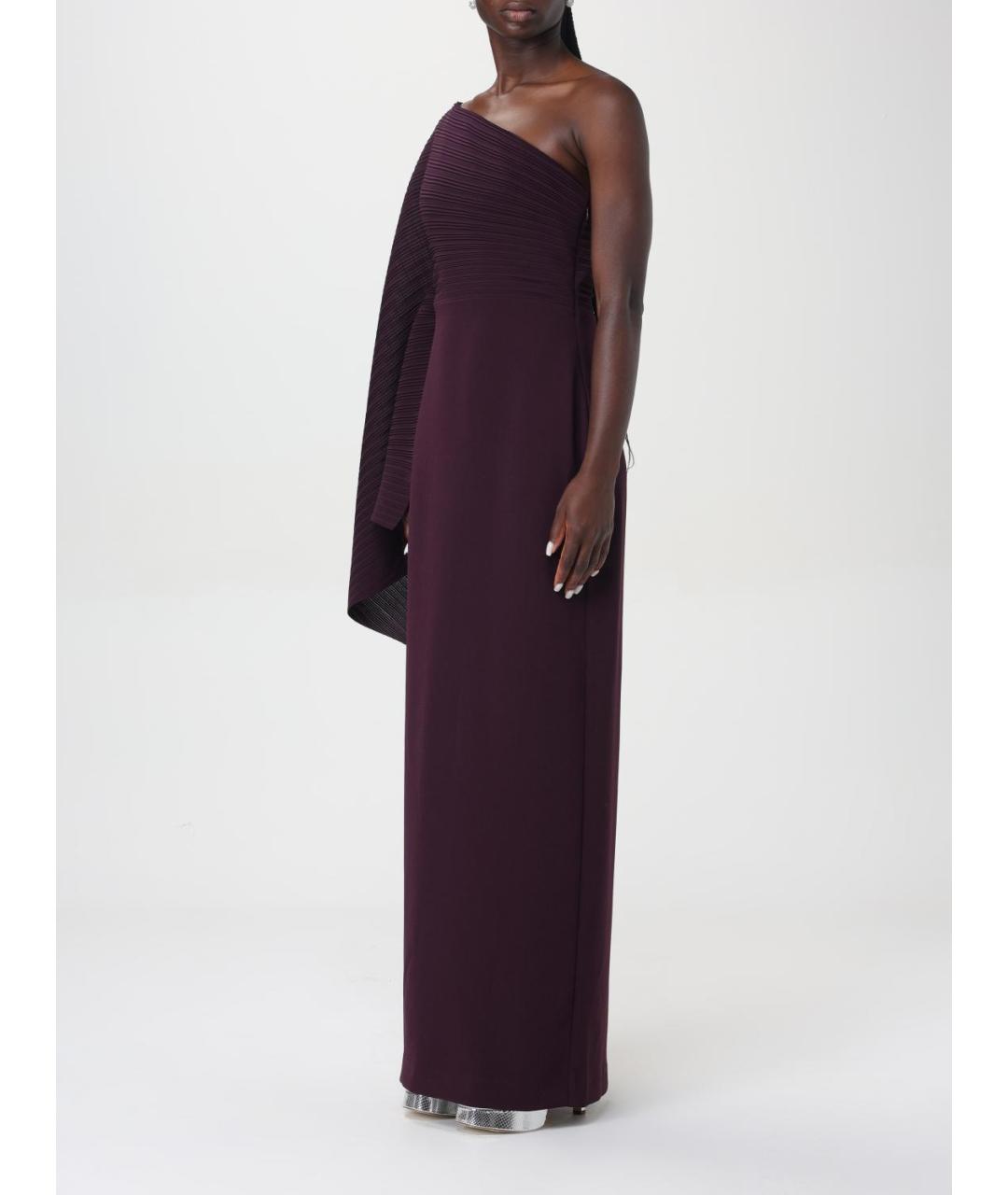 SOLACE LONDON Фиолетовое полиэстеровое вечернее платье, фото 3