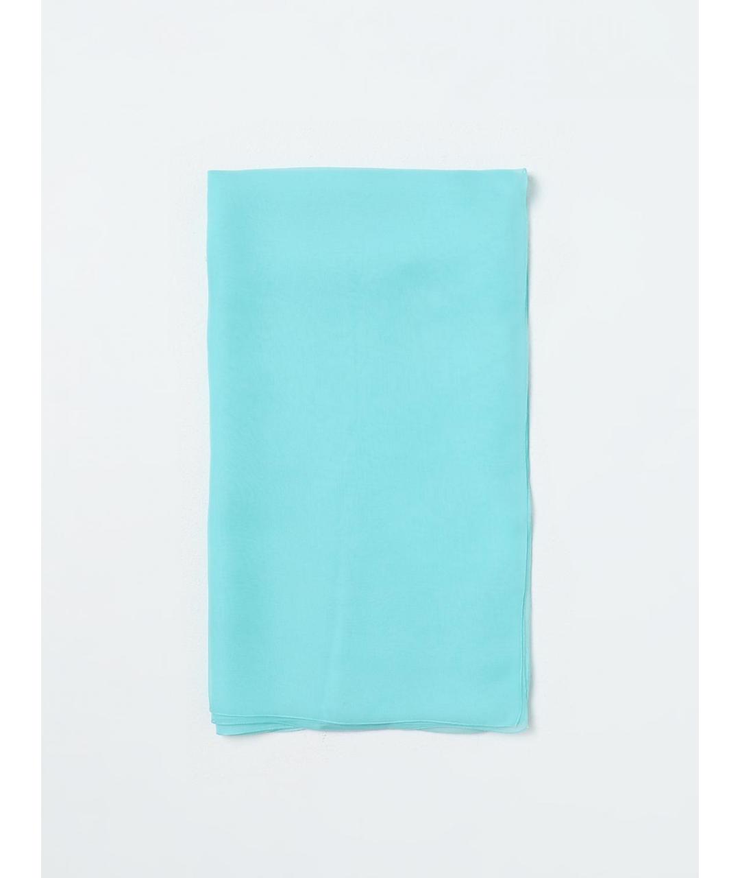 ALBERTA FERRETTI Голубой шелковый шарф, фото 5