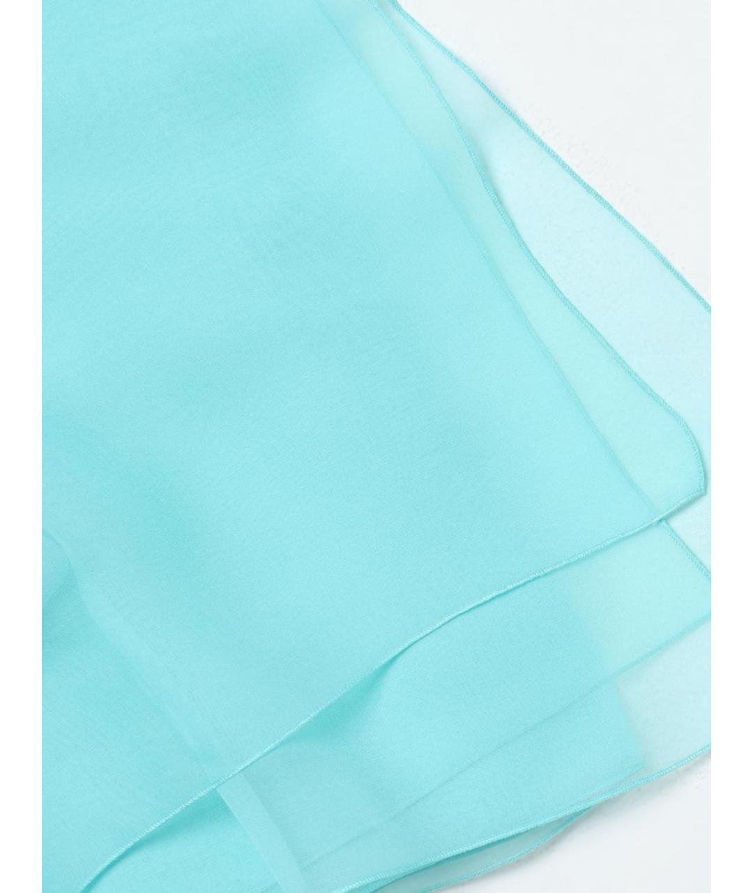 ALBERTA FERRETTI Голубой шелковый шарф, фото 3