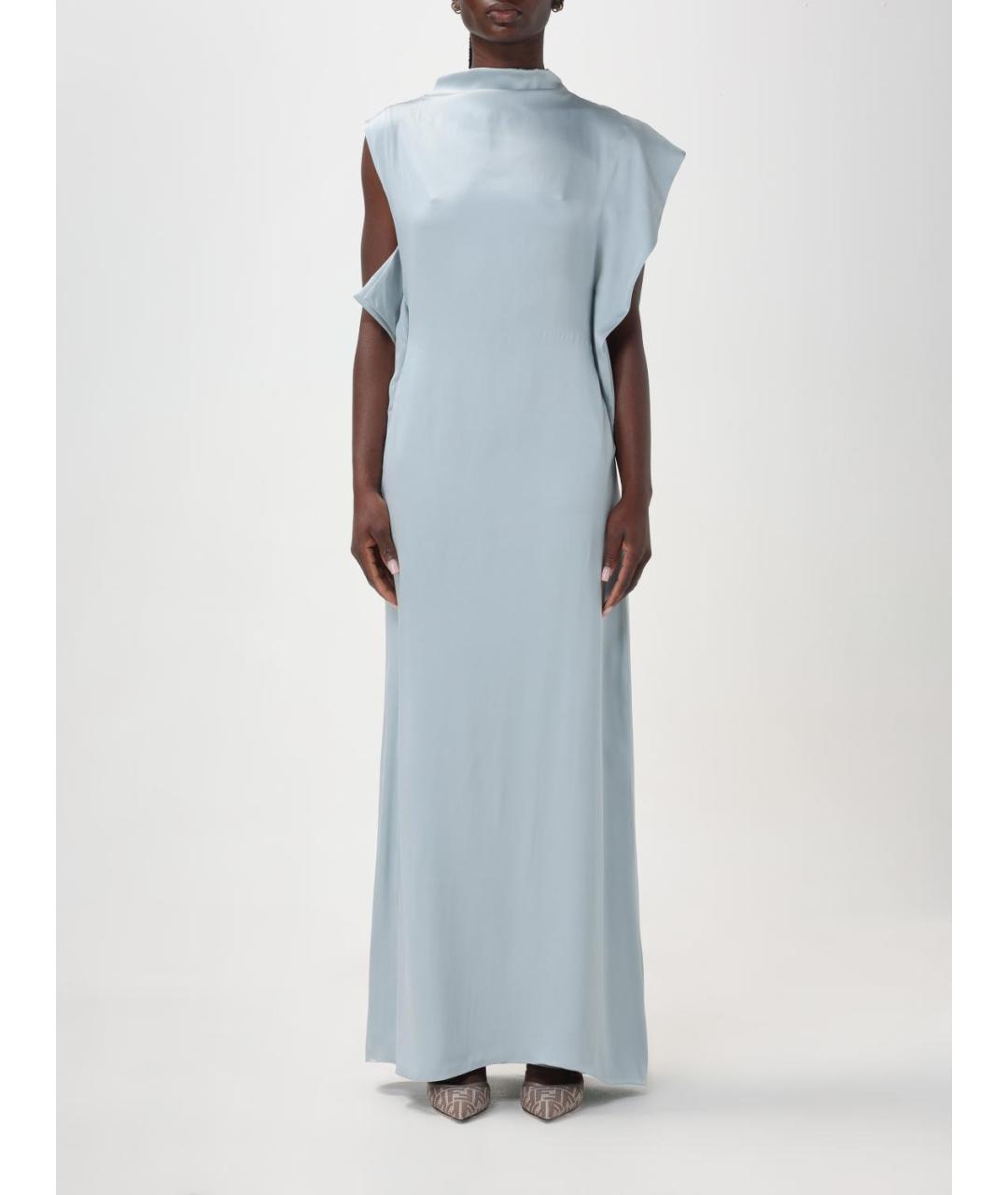 FENDI Голубое шелковое вечернее платье, фото 2